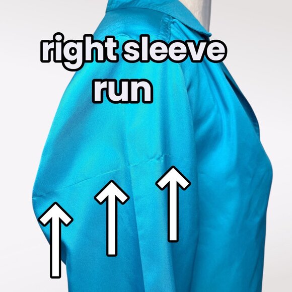 Vintage Gil & Co Blue Satin Button Up Blouse Long Sleeve Size Small - Picture 8 of 10